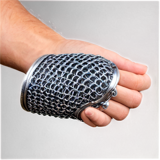 Medieval fantasy chainmail elbowpads, made of steel rings - icon | sticker