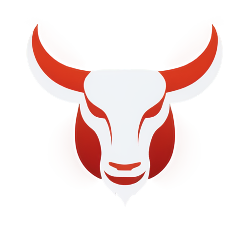 Abstract bull logo esports 1D in white and red style with the - icon | sticker