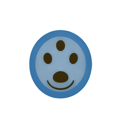 Image of a dog (minimalism), blue colours - icon | sticker