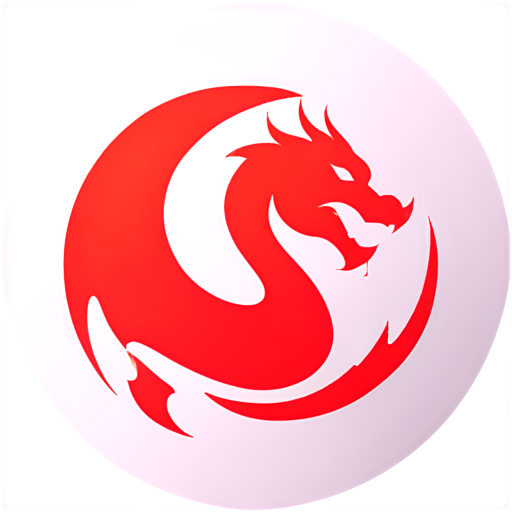 round logo with china red dragon - icon | sticker