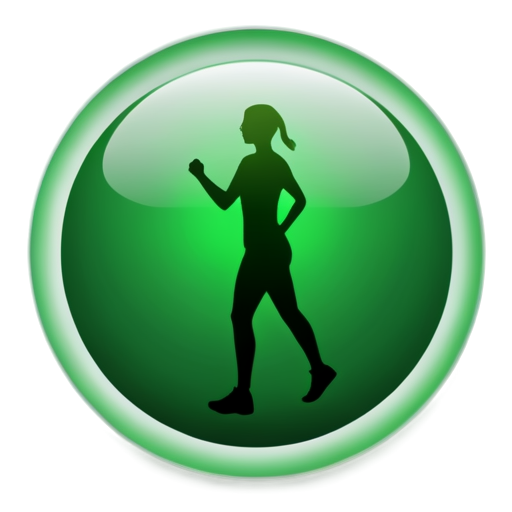 Icon for the application about sports, fitness and a healthy lifestyle, in green and white colors and in a minimalist style - icon | sticker