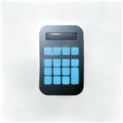 Keep it simple, the calculator's logo in light blue needs just one symbol. - icon | sticker