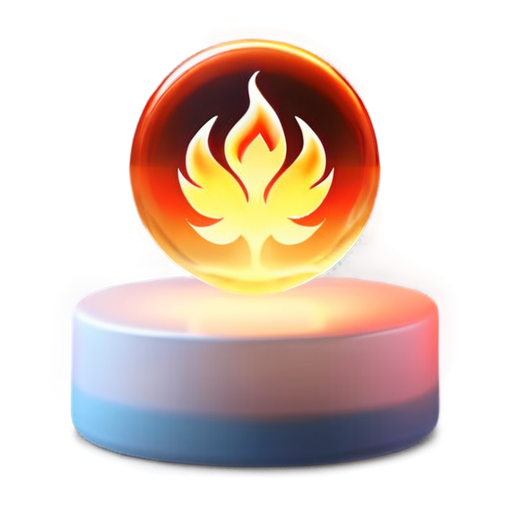 minimalist phoenix spirit, flames - icon | sticker