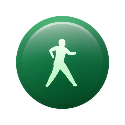 Icon for the application about sports, fitness and a healthy lifestyle, in green and white colors and in a minimalist style - icon | sticker