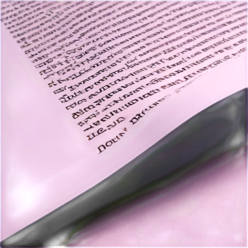 sheet filled with printed text. corners of the sheet are slightly bent. indents from the borders of the sheet are 50px. the entire sheet should be visible. background is transparent. there should be nothing behind the sheet. paper color - silver. letter color - black - icon | sticker