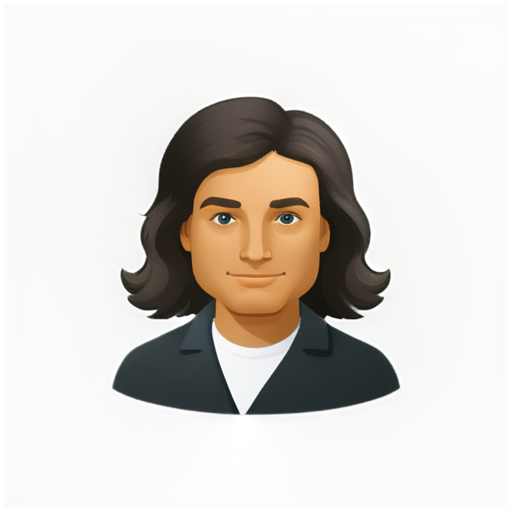 cartoonish isaac newton emoji, just his face outline in 2D - icon | sticker