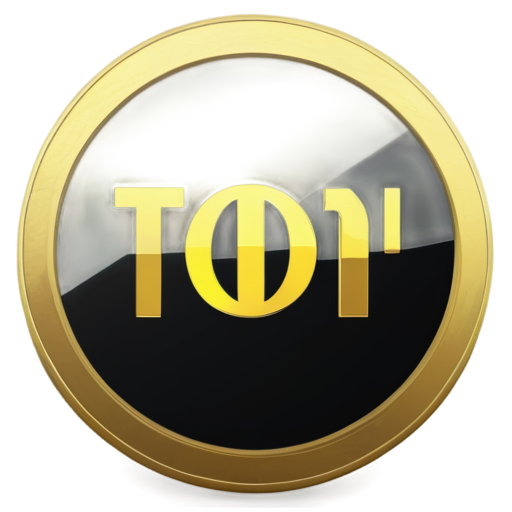 TON word gold coin - icon | sticker