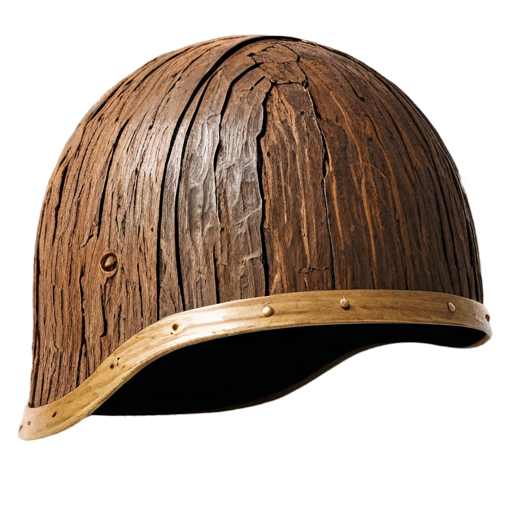 Simple helmet made of tree bark - icon | sticker