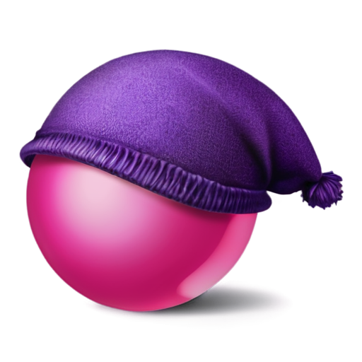 Pink ball with purple hat - icon | sticker