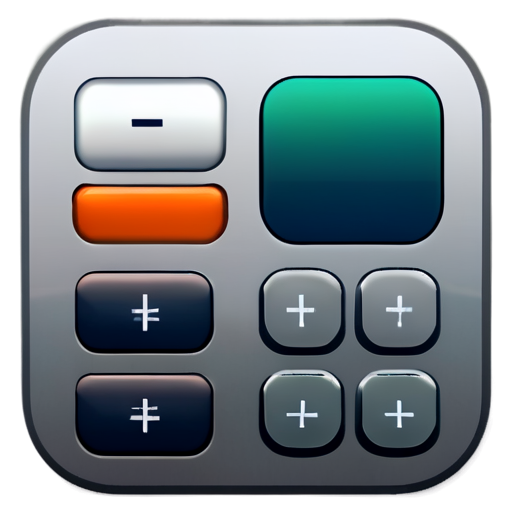 ios style, app icon, rounded_corner, calculator, flat - icon | sticker