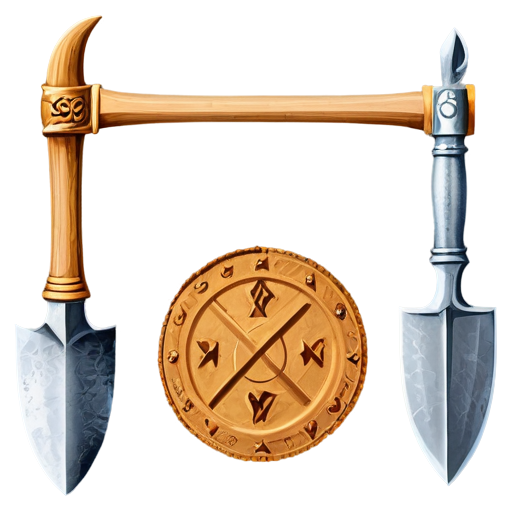 Medieval simple poor tools - icon | sticker