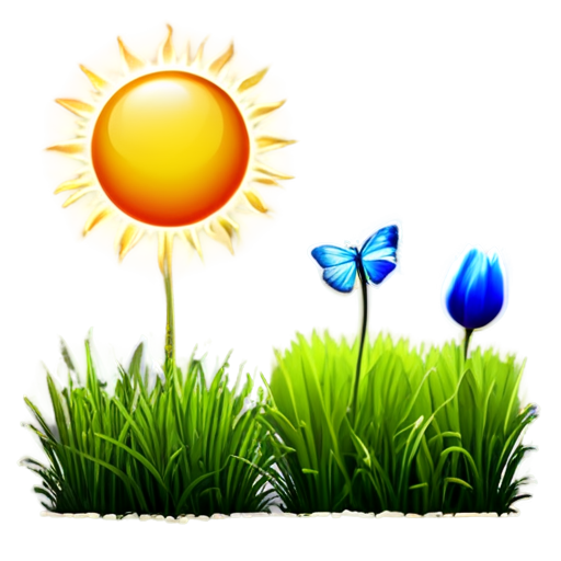 realistic Icon Lighting a country garden with the sun - icon | sticker