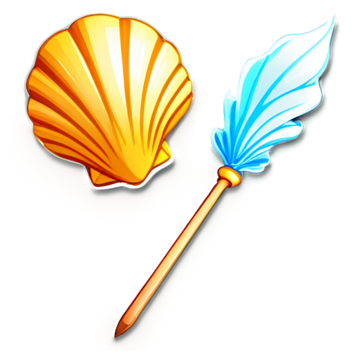 The magic wand and the shell of the figure - icon | sticker