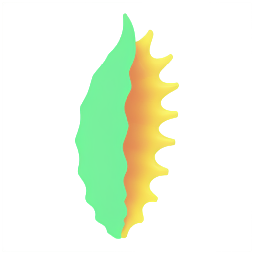 Abstract Flat Style Sponge material texture entanglement unified Hippocampus blending cactus and conch - icon | sticker