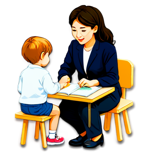 A picture showing children playing or children with a teacher during instruction. - icon | sticker