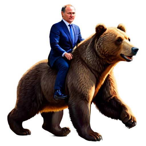 draw Russia president riding a bear - icon | sticker