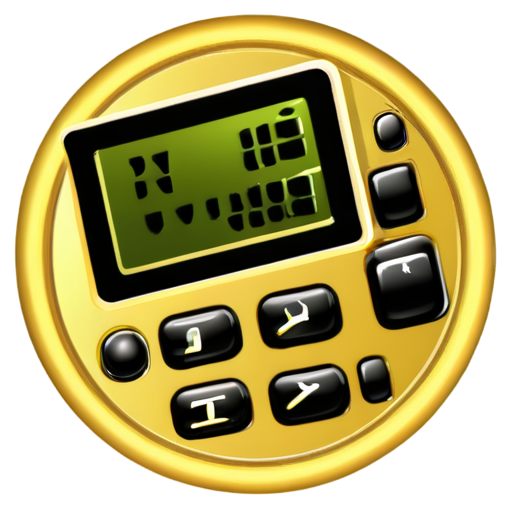 create me icon gold circle ring and gold calculator background - icon | sticker