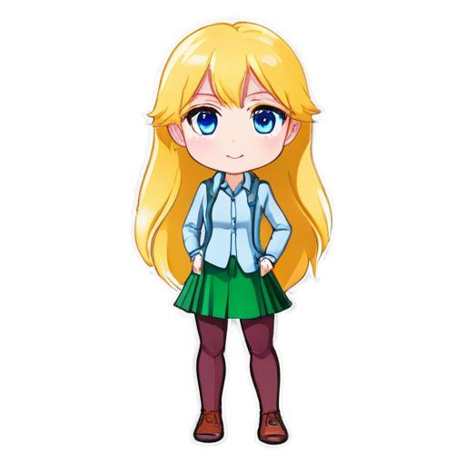 A full-length outfit for a tall, blue-eyed blonde in the following colors: honey, yellow, burgundy, pink, or leaf green. - icon | sticker