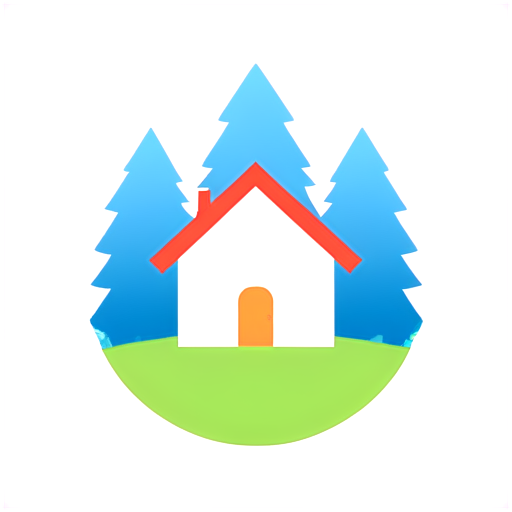 The logo depicts the House standing in a forest with a seagull flying above it. - icon | sticker