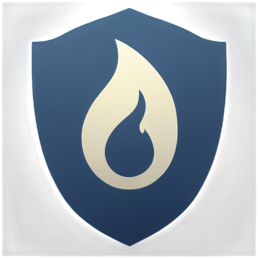 Generate an app icon featuring a flame and a shield, symbolizing the protection of gas safety - icon | sticker