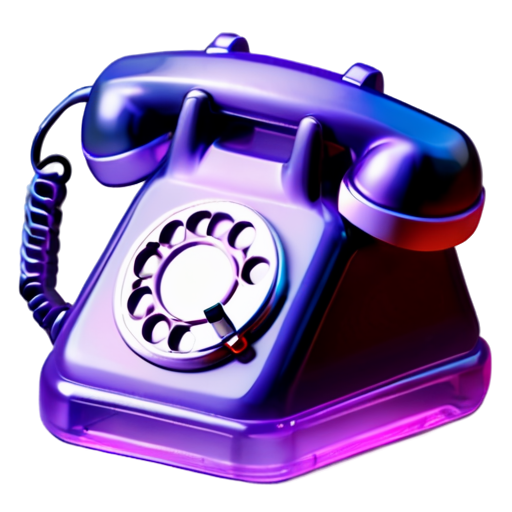 Dark purple Old Telephone - icon | sticker