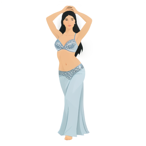 Woman bellydance silver color - icon | sticker