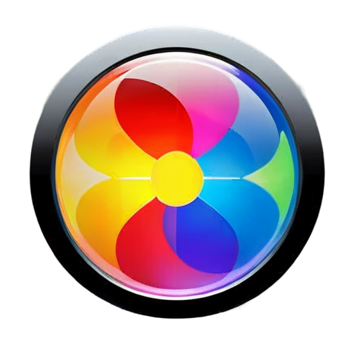 Create a 512x512 icon that combines elements inspired by Chrome and Safari browser logos show in a laptop show case. The icon should have a circular shape with a colorful, vibrant outer ring representing Chrome’s colors (red, yellow, green, blue). The inner circle should be predominantly blue, similar to Safari’s theme, and include a subtle compass-like element in the center to resemble Safari's design. The overall style should be modern and clean, avoiding any direct replication of copyrighted logos. - icon | sticker