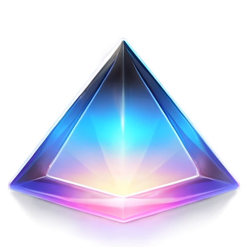 diamond-shaped 3D shape the background of a gaping black hole surrounded by rays of light - icon | sticker