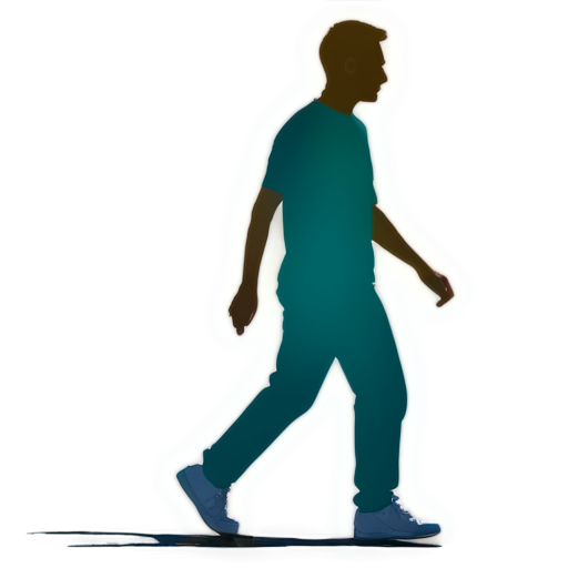 silhouette person walking no background - icon | sticker