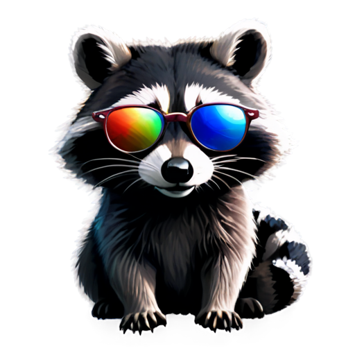 Snake-like raccoon, Glasses, Games, rgb, play on computer - icon | sticker