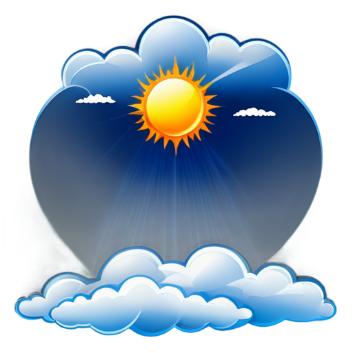 weather app with sun and clouds - icon | sticker