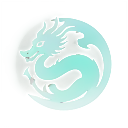 round logo with china dragon - icon | sticker