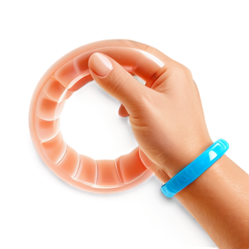 hand with silicone bracelet, style 3d - icon | sticker