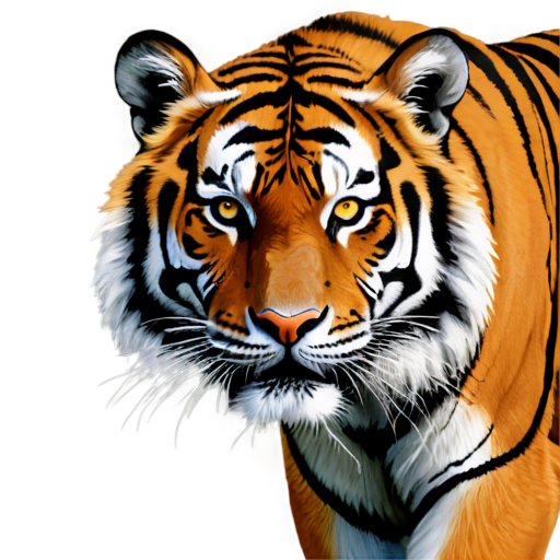 A tiger, head only, black and white - icon | sticker