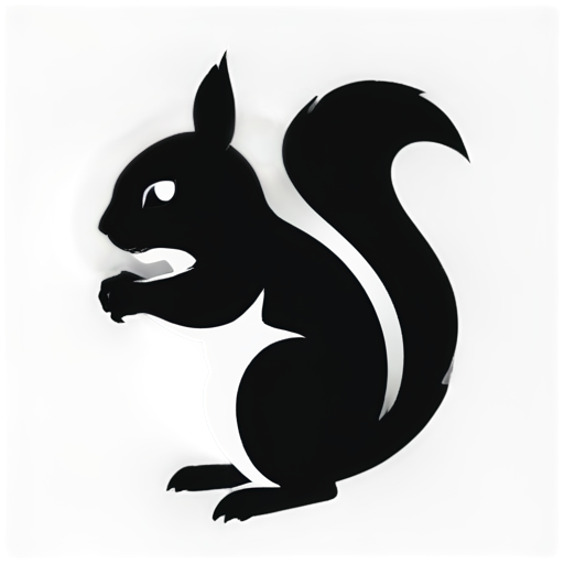 squirrel racing black and white - icon | sticker