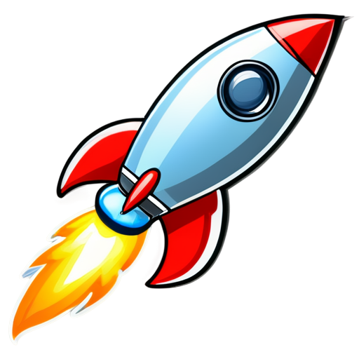 flying rocket to newsfeed - icon | sticker