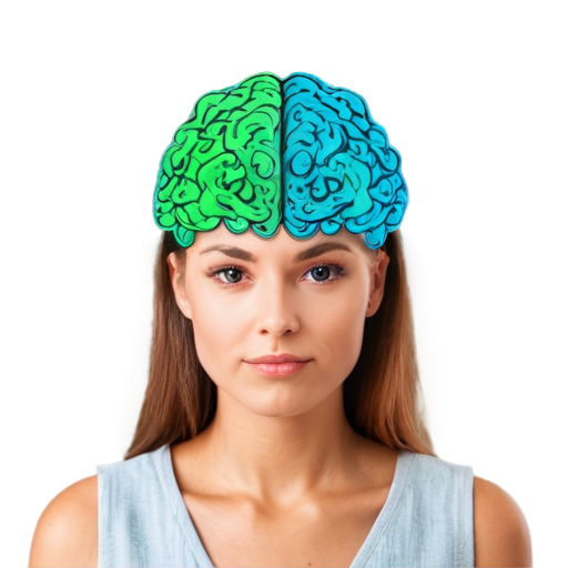 Create an avatar for a psychology blog aimed at a mixed audience (both men and women). The image should convey trust, professionalism, and warmth. Include a symbol of psychology, like a silhouette of a head with a neural network or a stylized brain, surrounded by calm, neutral colors (such as soft blues, greens, and grays). The background should be light, clean, and minimalist, so as not to distract from the main image. - icon | sticker