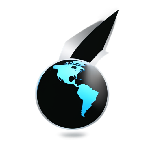 Minimalist black-and-white icon representing website promotion and marketing, featuring a stylized upward arrow combined with a globe or a simplified webpage outline, clean geometric lines, modern and sleek, professional and scalable, no text, only the icon --v 5 --ar 1:1 --q 2 --style 4a - icon | sticker