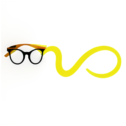 a snake in the form of a long piece of paper with glasses - icon | sticker