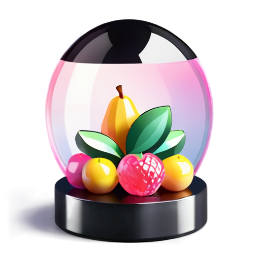 bouquet of cut fruits in pink - icon | sticker