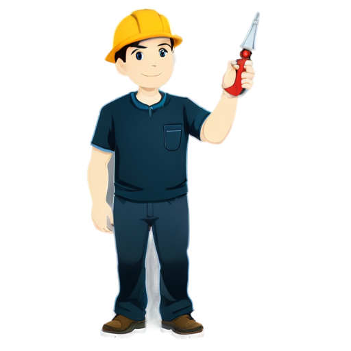 Electrician with a screw driver - icon | sticker