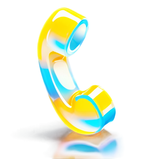 yellow telephone receiver in simple 3d style - icon | sticker