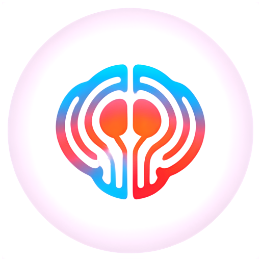 Round logo in the shape of a brain with the inscription: "Netprint" - icon | sticker