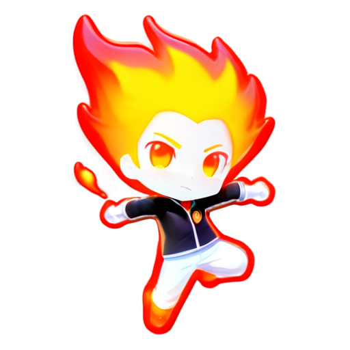 anime fireball skillshot flying with fire trace behind - icon | sticker