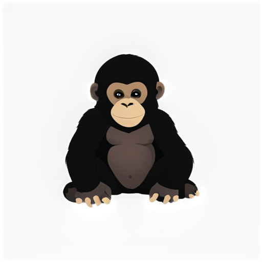 baby mammal inside gorilla - icon | sticker