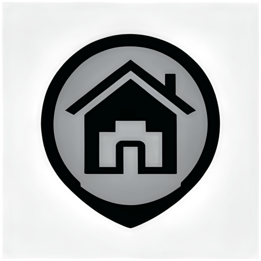 The logo of the construction company, the house is inscribed in a wrench, black color - icon | sticker