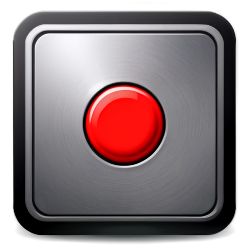 red button, computer games, square, vertical, minimalism - icon | sticker