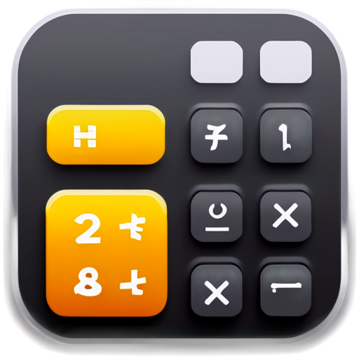 ios style, app icon, rounded_corner, calculator, flat - icon | sticker