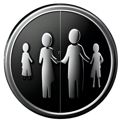 Emblem group of persons, students, round on background - icon | sticker