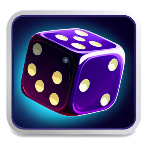 2 dice on a colored background in a frame mobile game icon - icon | sticker